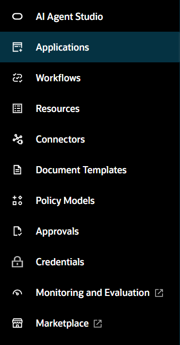 The 26C AI Agent Studio navigation